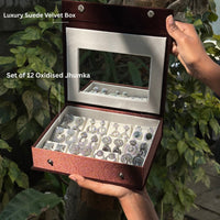 Premium Mirror Box With 12 Unique  jhumkas And Name