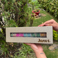Premium Bangle Box With Name ( 60 Diamond Bangles + 10 Ghungroo Bangles)