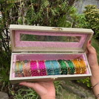 Premium Bangle Box With Name ( 60 Diamond Bangles + 10 Ghungroo Bangles)
