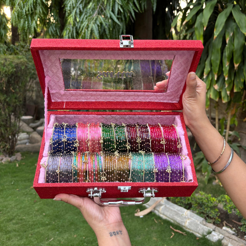 Diamond Bangle Box With Name ( 120 Diamond Bangles + 20 Ghungroo Bangles )